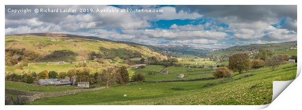 Low Row and Calver Hill Swaledale Panorama Print by Richard Laidler