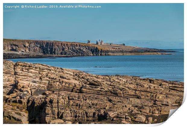 Dunstanburgh Castle and Cullernose Point Print by Richard Laidler