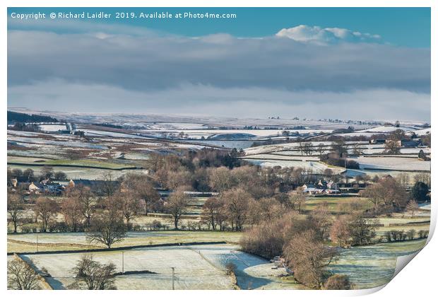 Over to Lunedale from Whistle Crag in winter Print by Richard Laidler