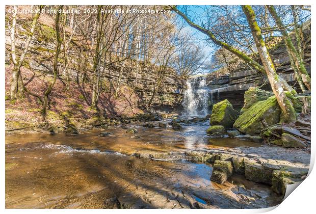 Summerhill Force and Gibson's Cave, Teesdale Print by Richard Laidler
