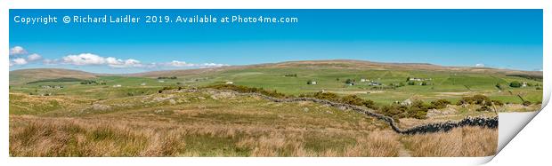 Upper Teesdale Panorama, Langdon Beck to Forest Print by Richard Laidler