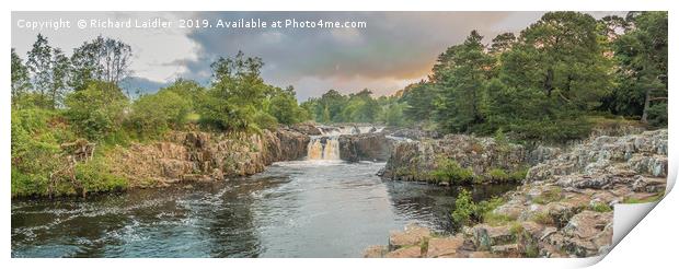 Summer Solstice at Low Force Waterfall, Teesdale Print by Richard Laidler