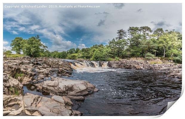 River Tees Horseshoe Falls above Low Force Print by Richard Laidler