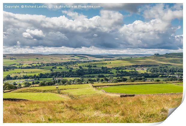 Over Teesdale to Lunedale from Blunt House Print by Richard Laidler