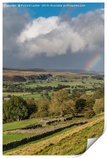 Rainbow at Holwick, Teesdale 2 Print by Richard Laidler