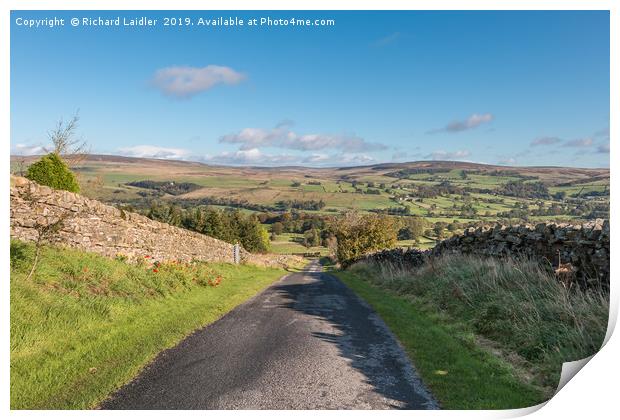 Down into Teesdale from Bail Hill Print by Richard Laidler