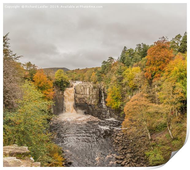 High Force Waterfall, Teesdale, in Autumn Print by Richard Laidler