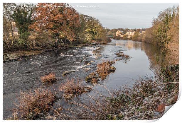 A Frosty Morning on the Tees at Barnard Castle Print by Richard Laidler