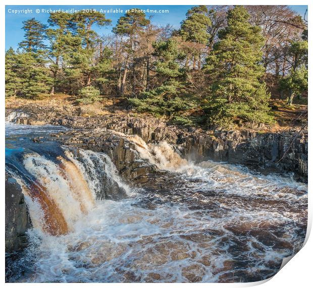 Winter Sun at Low Force Waterfall (1) Print by Richard Laidler