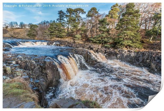 Winter Sun at Low Force Waterfall (2) Print by Richard Laidler