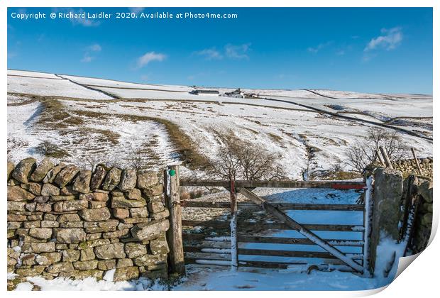 Ash Dub Farm, Teesdale, in Winter Print by Richard Laidler