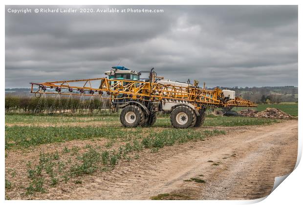 Oilseed Rape Fertilizer Spraying Print by Richard Laidler