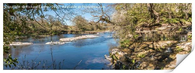 Whorlton Beck Meets The River Tees Panorama Print by Richard Laidler