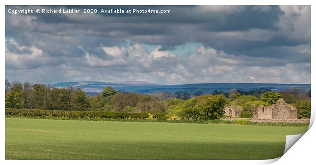 Towards Cross Fell from Thorpe, Teesdale Print by Richard Laidler