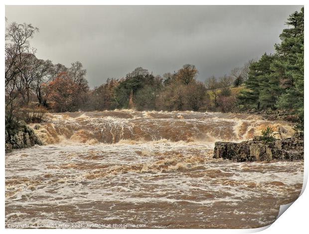 Low Force in Full Flood after Storm Desmond Print by Richard Laidler