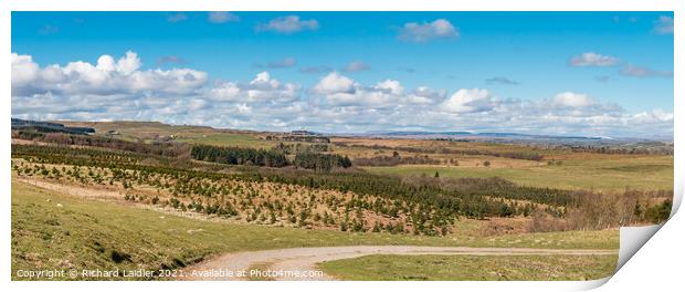 The Stang from Barningham Moor Panorama Print by Richard Laidler