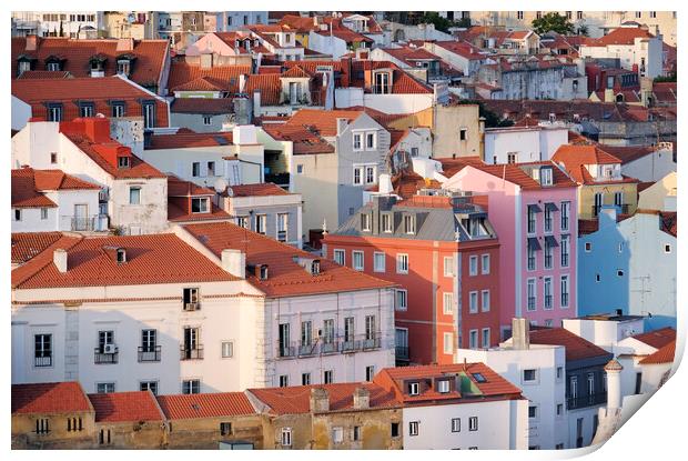 Buildings and roof tops in Lisbon  Print by Lensw0rld 