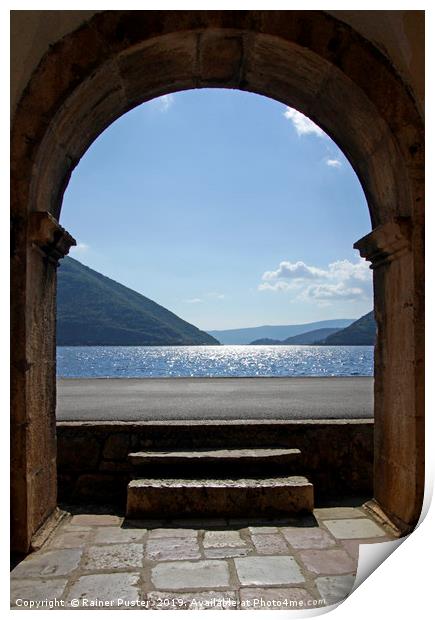 Beautiful view on the Bay of Kotor, Montenegro Print by Lensw0rld 