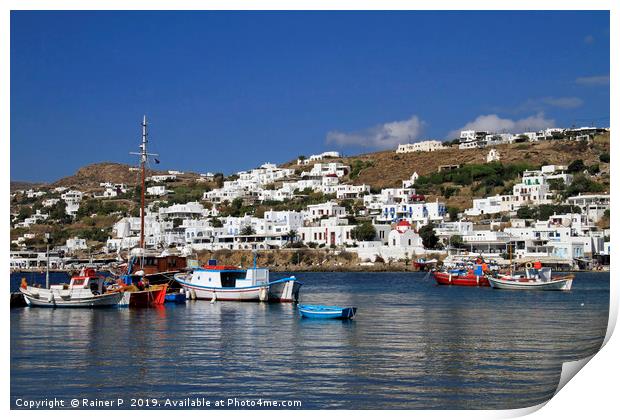 Gorgeous view over the port of Mykonos Print by Lensw0rld 