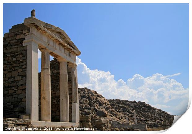 Ancient Greek ruins on Delos, Greece Print by Lensw0rld 