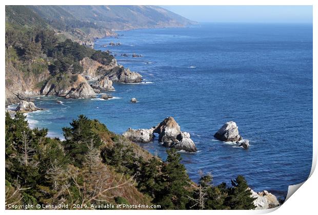 Gorgeous coastal view off Highway 1 Print by Lensw0rld 