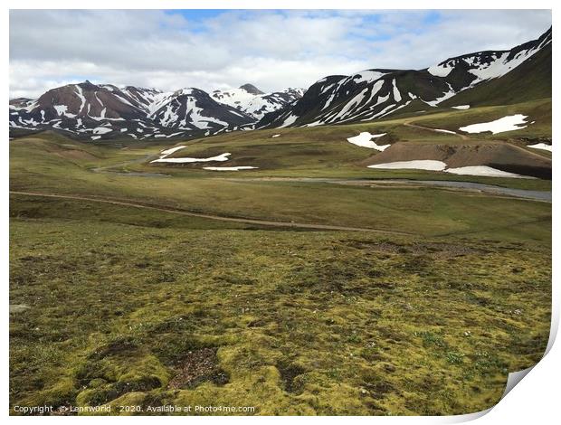 Rugged mountain landscape in Iceland Print by Lensw0rld 