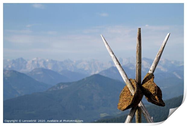 Mountain range in the European Alps Print by Lensw0rld 