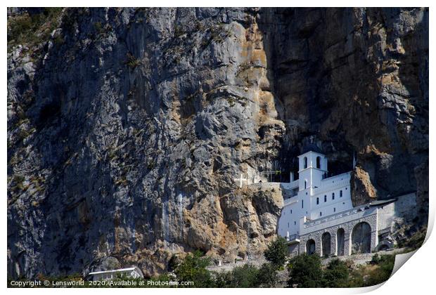 Monastery of Ostrog in Montenegro Print by Lensw0rld 
