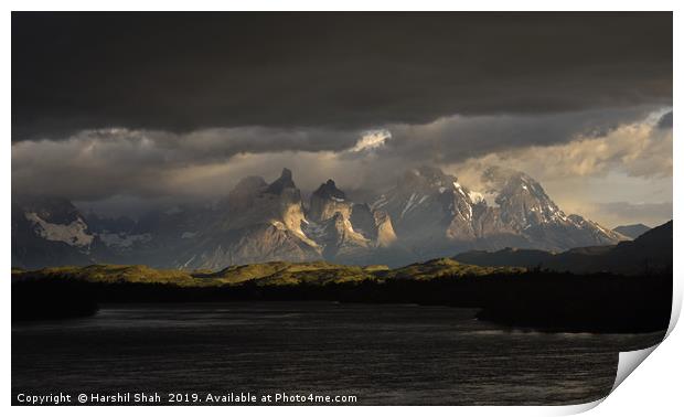 Torres del Paine National Park in Chile Print by Harshil Shah