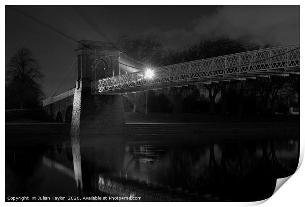 Wilford Suspension Bridge Print by Jules Taylor