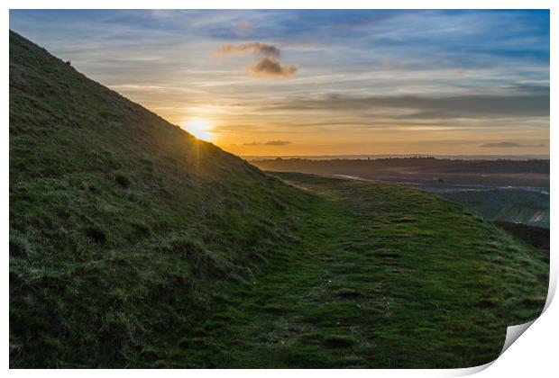 The sunset around the hill Print by David Wilson