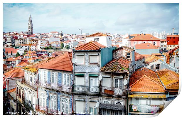 Porto's skyline with traditional houses Print by Ana Fidalgo