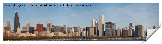 Chicago skyline, panorama 4:1 Print by Sylvain Beauregard