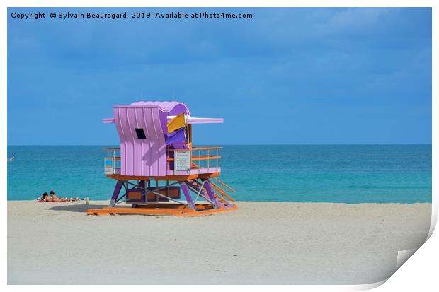 Lifeguard in Miami Beach, horizontal Print by Sylvain Beauregard