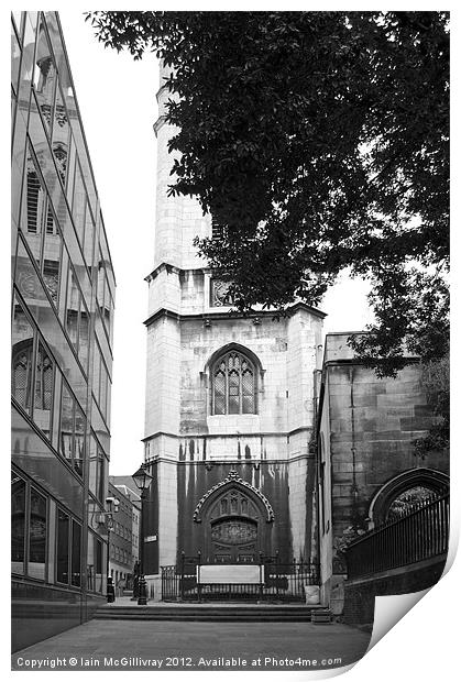 St Dunstan In The East Print by Iain McGillivray