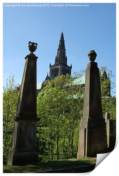 Glasgow Cathedral from the Necropolis Print by Iain McGillivray