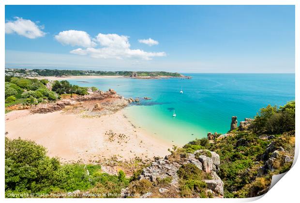 Beauport Bay, Jersey, Channel Islands Print by Justin Foulkes