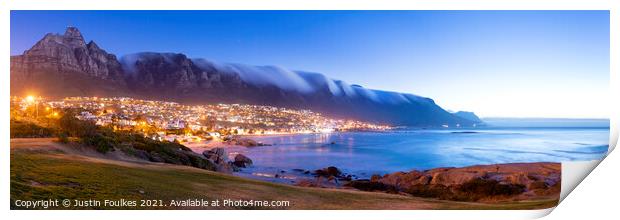Panoramic view of Table Mountain above Camp's Bay, Print by Justin Foulkes