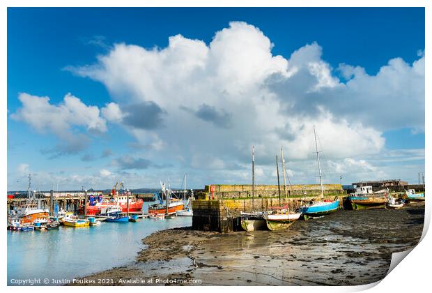 Newlyn Harbour, Cornwall Print by Justin Foulkes