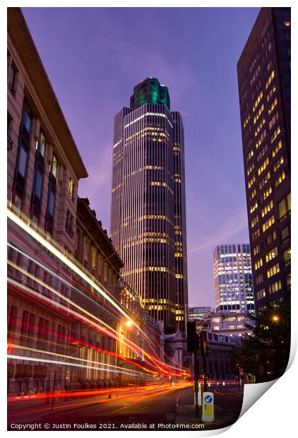 Tower 42, The City of London Print by Justin Foulkes