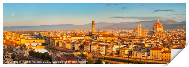 Florence panorama, Tuscany, Italy Print by Justin Foulkes