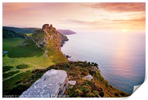 Valley of the Rocks, Exmoor, North Devon Print by Justin Foulkes