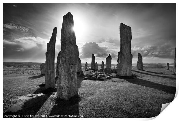 Callanish Standing Stones, Isle of Lewis, Outer Hebrides, Scotland Print by Justin Foulkes