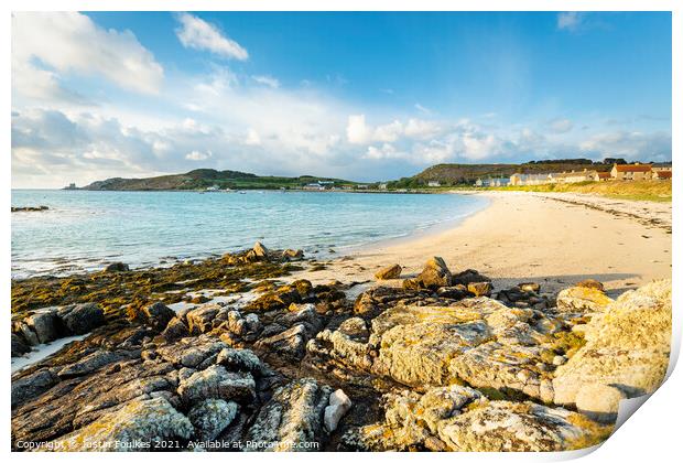 New Grimsby, Tresco, Isles of Scilly Print by Justin Foulkes