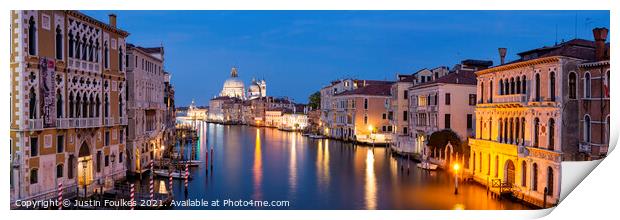 Grand Canal panorama, Venice, Italy Print by Justin Foulkes