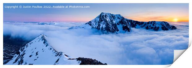 Ben Nevis North Face panorama Print by Justin Foulkes