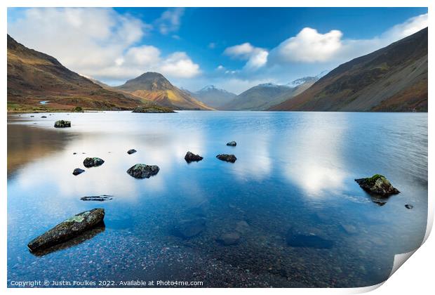 Wastwater, Lake District Print by Justin Foulkes