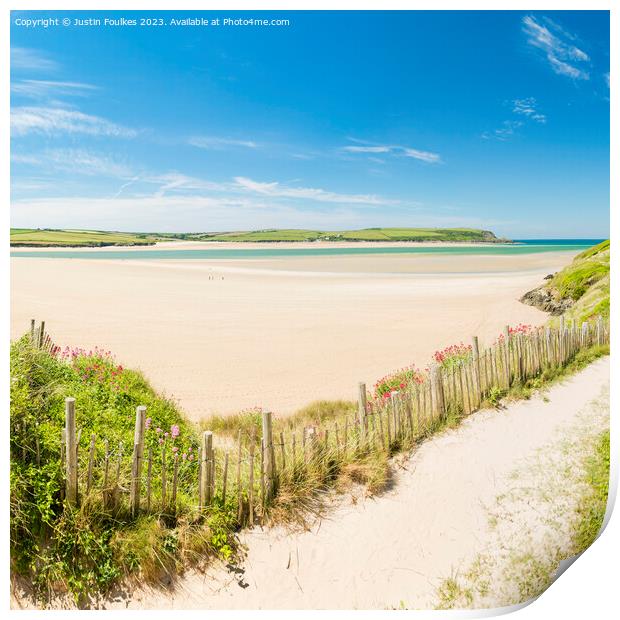 The Camel Estuary and SW coast path, Cornwall Print by Justin Foulkes
