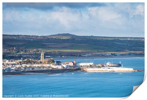 Penzance harbour, Cornwall Print by Justin Foulkes