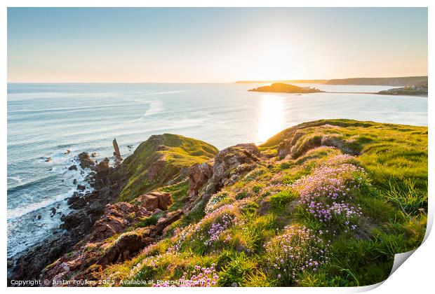 Burgh Island from Bantham, South Devon Print by Justin Foulkes